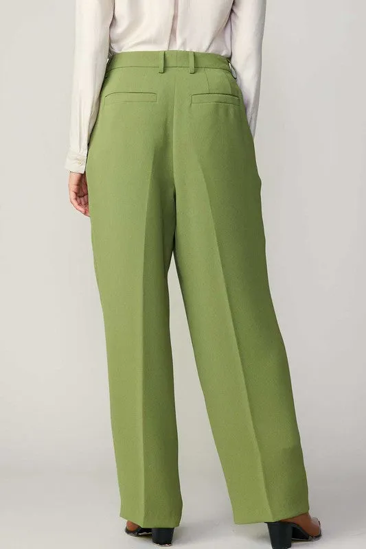 Olive Pintucked Trouser (XL Available)