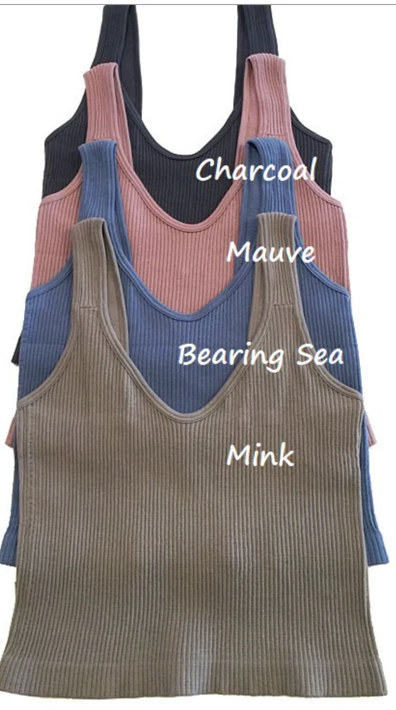 One/size Ribbed Crop Tank (More Colors)