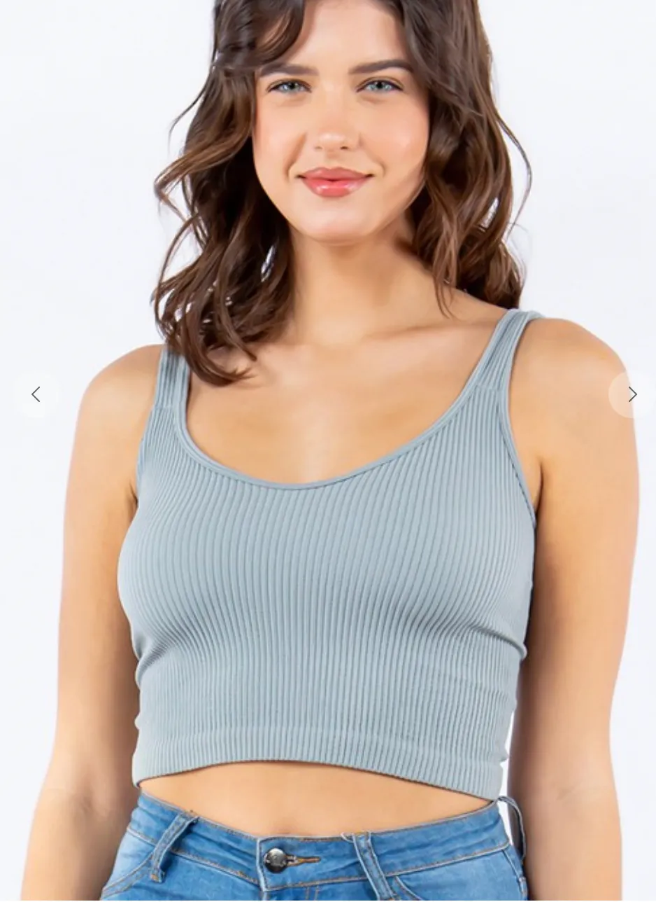 One/size Ribbed Crop Tank (More Colors)