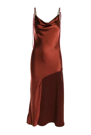 Orange Midi Slip Dress
