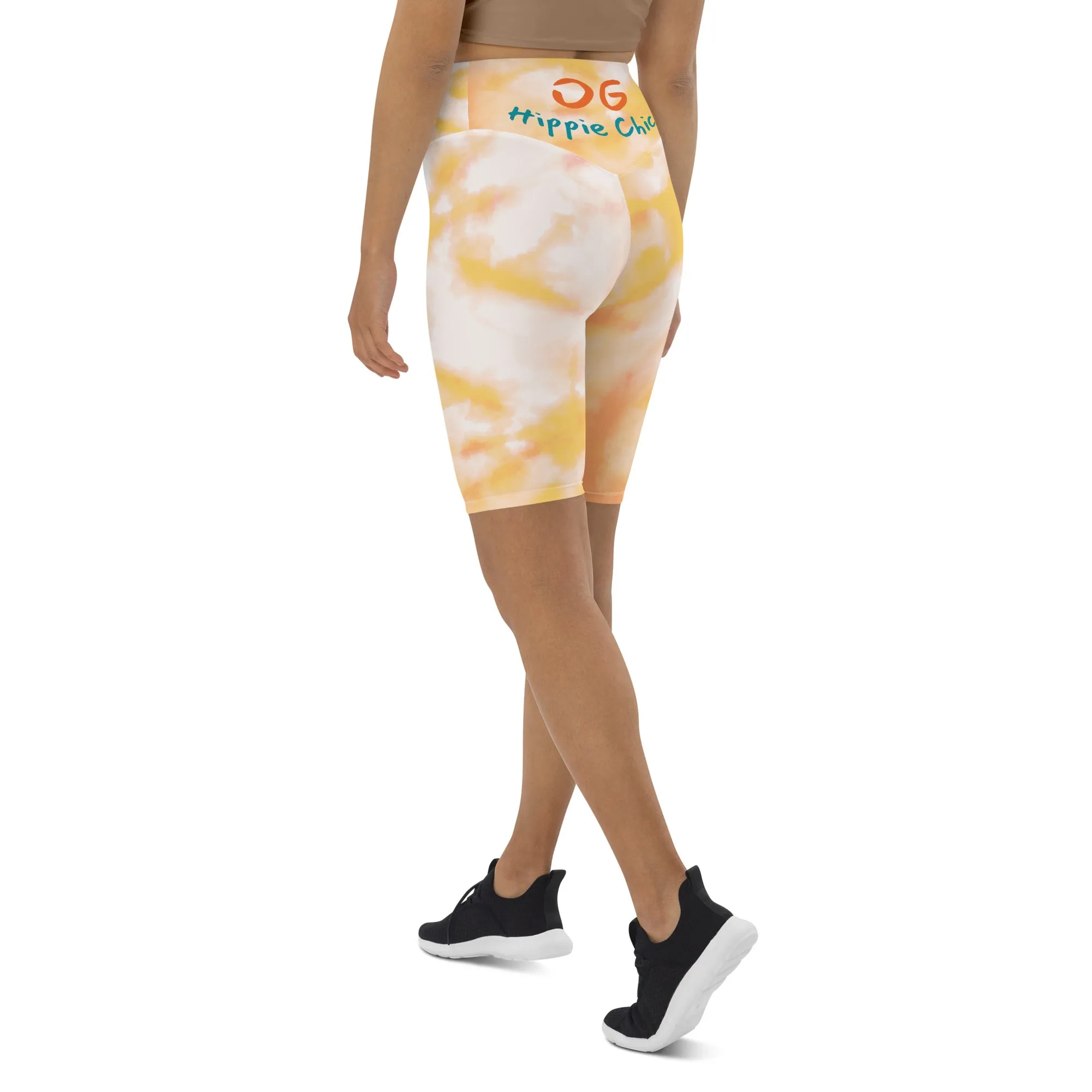 Orange Tie Dye Biker Shorts