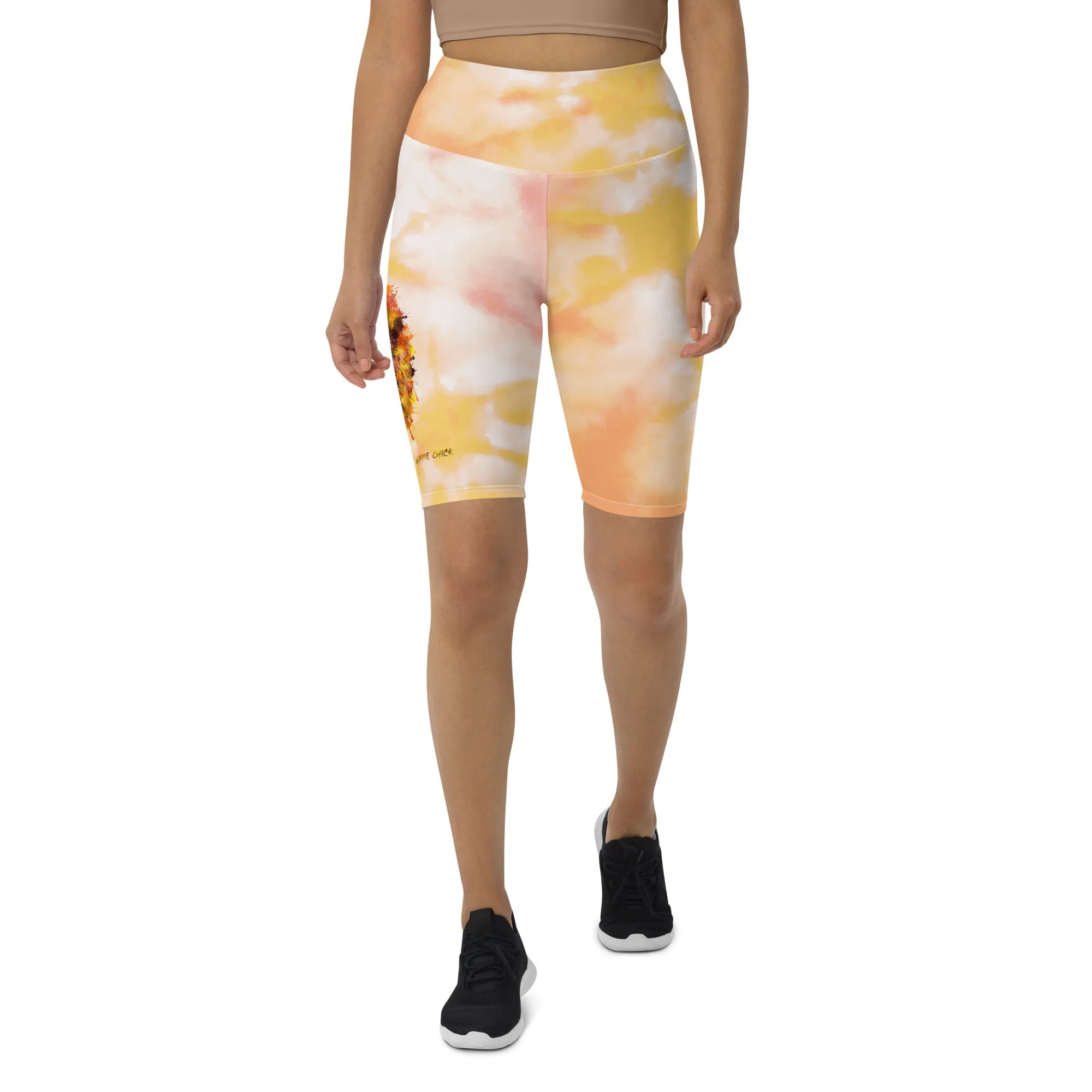 Orange Tie Dye Biker Shorts