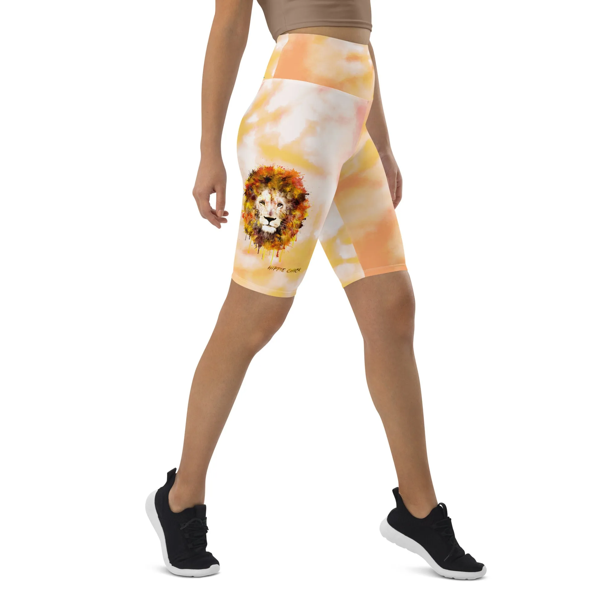 Orange Tie Dye Biker Shorts