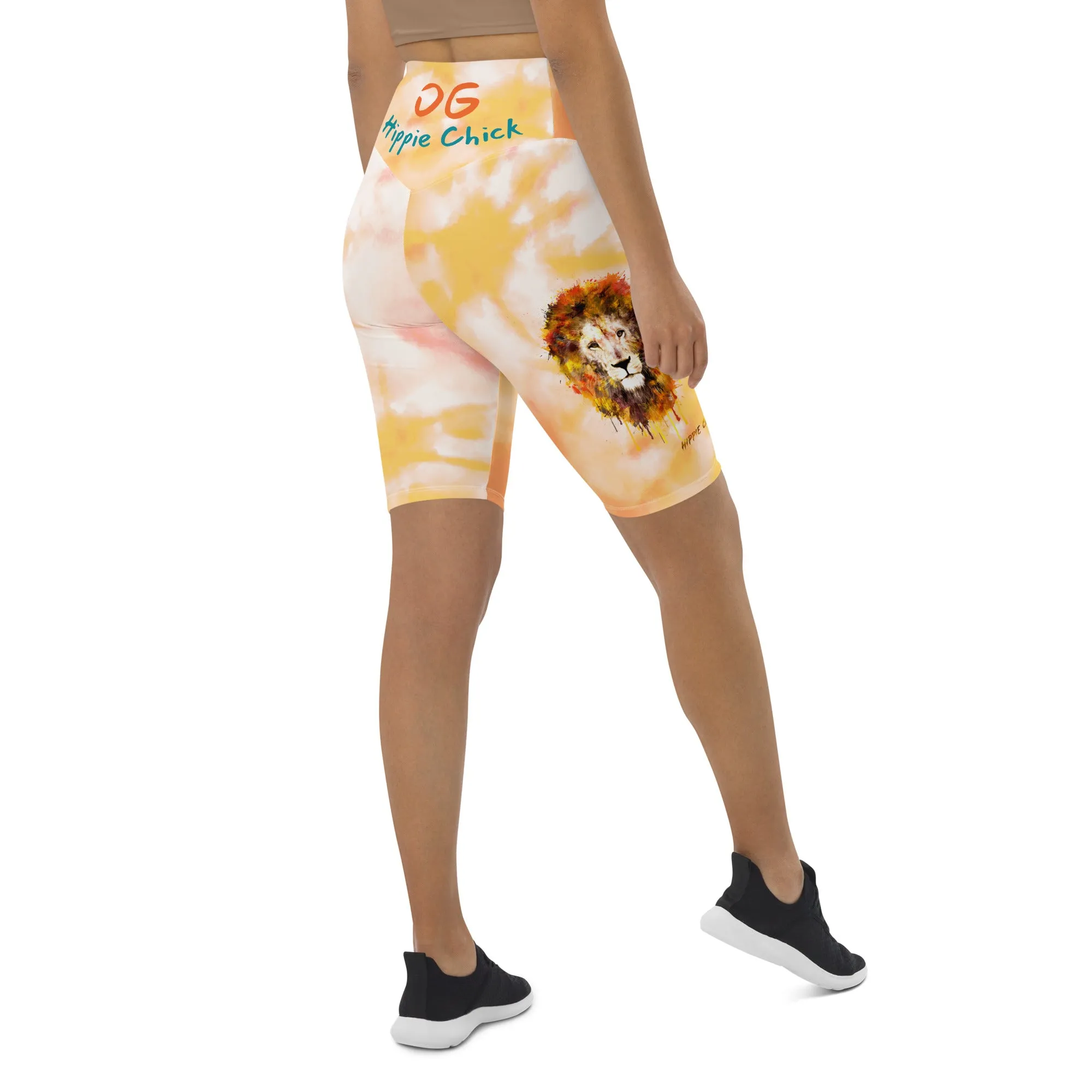Orange Tie Dye Biker Shorts