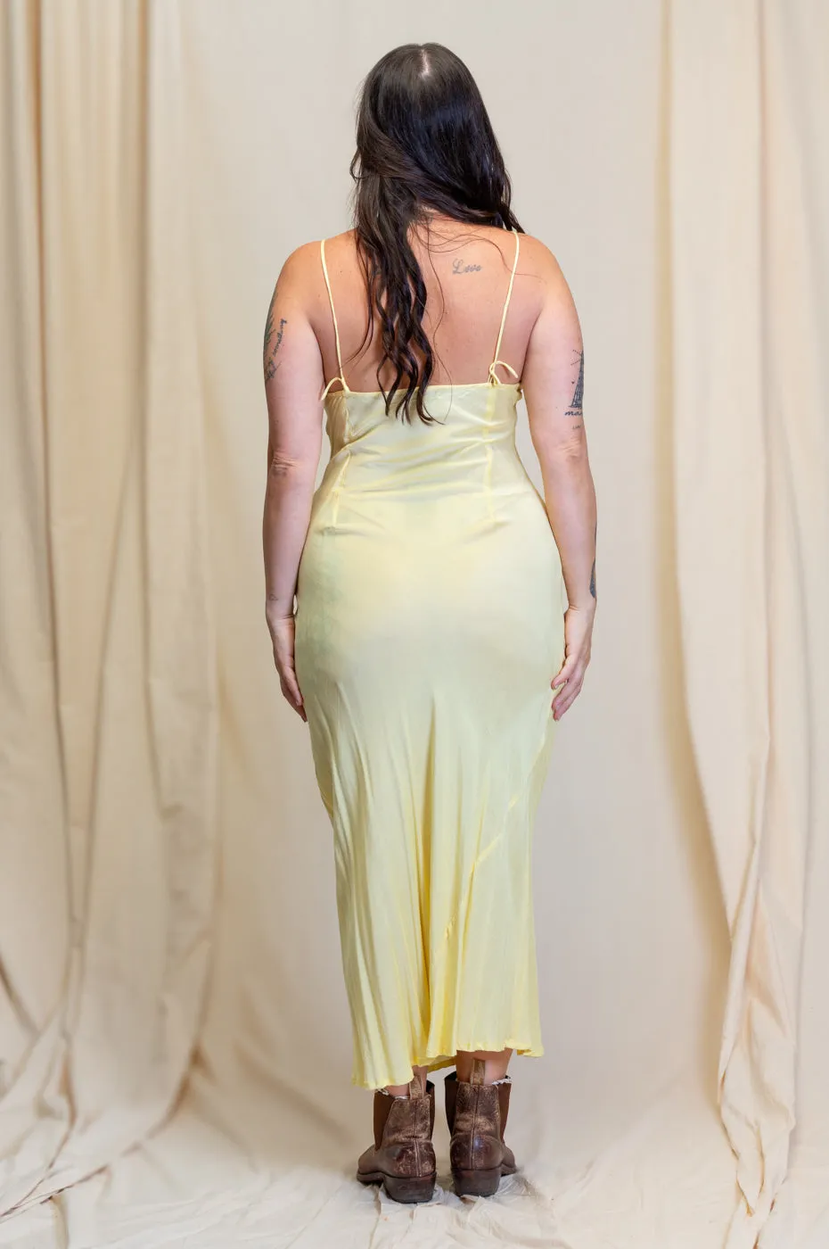 Otomo Linen Silk Slip Maxi Butter