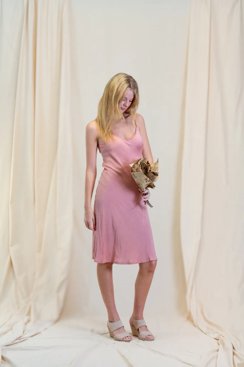 Otomo Linen Silk Slip Short Orchid
