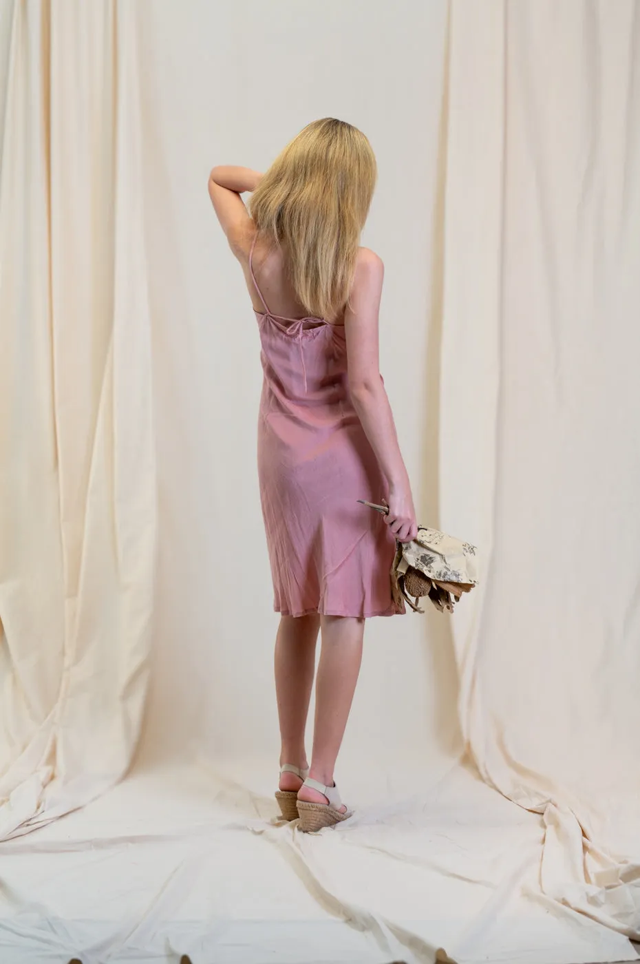 Otomo Linen Silk Slip Short Orchid