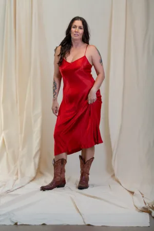 Otomo Silk Slip Maxi Rust