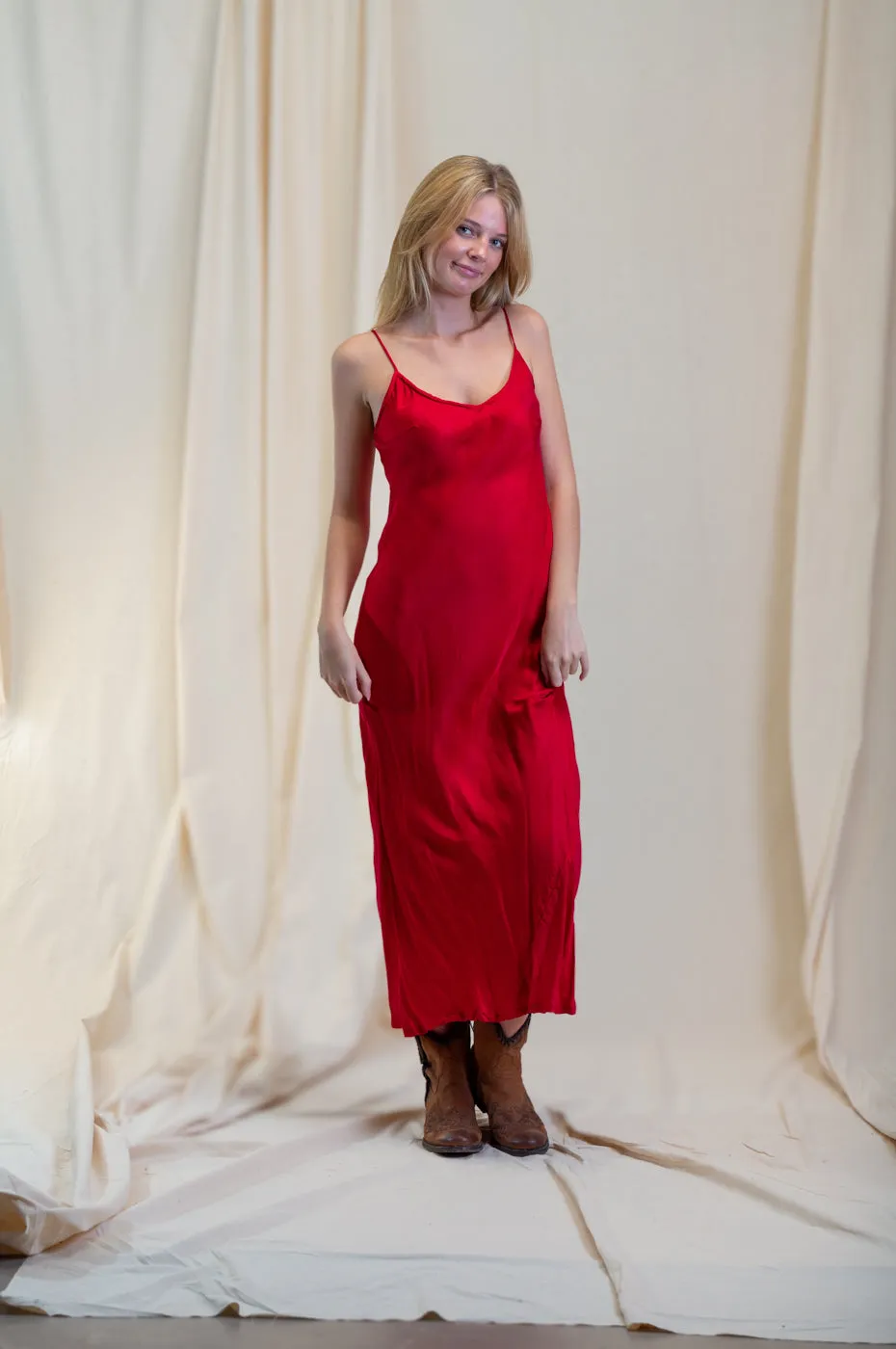 Otomo Silk Slip Maxi Rust