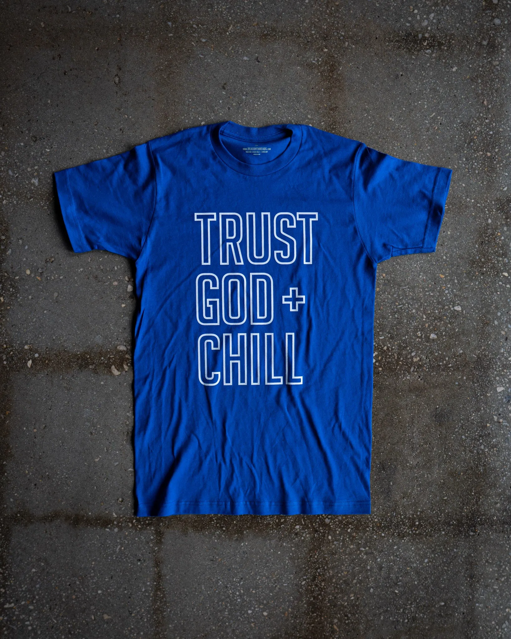 Outline Trust God   Chill Adult Box T-Shirt
