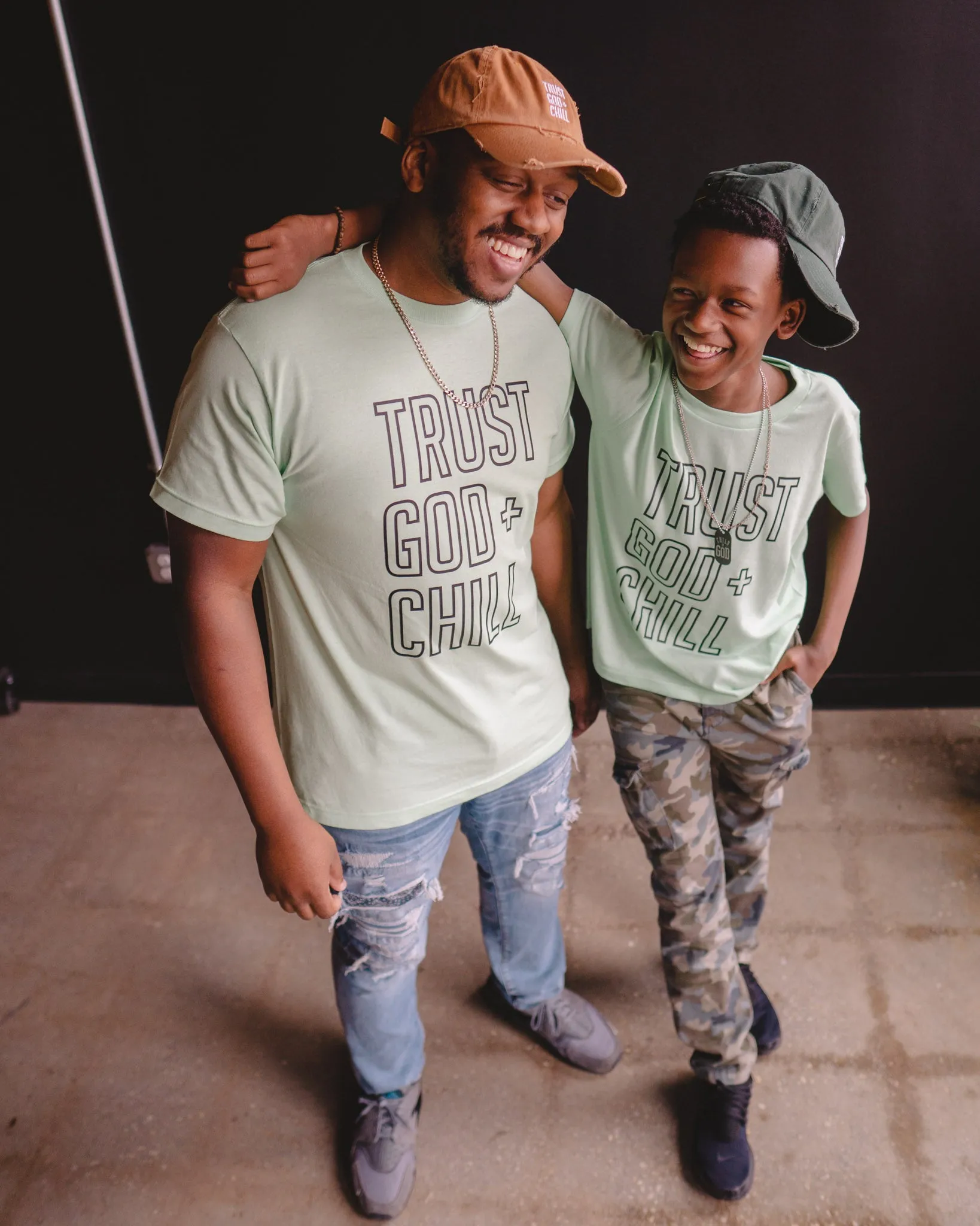 Outline Trust God   Chill Adult Box T-Shirt
