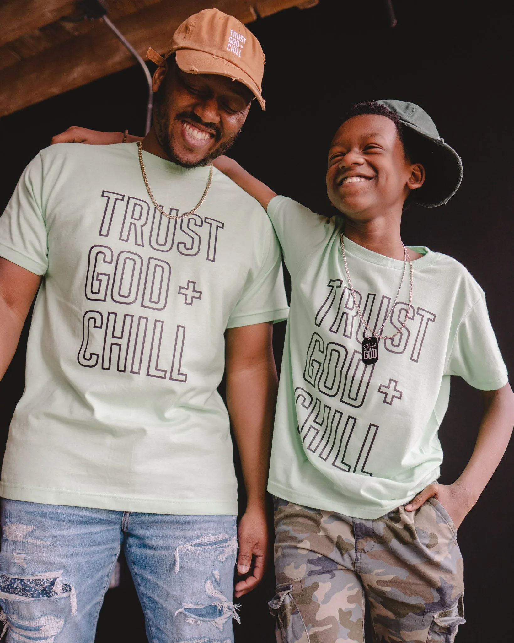 Outline Trust God   Chill Adult Box T-Shirt