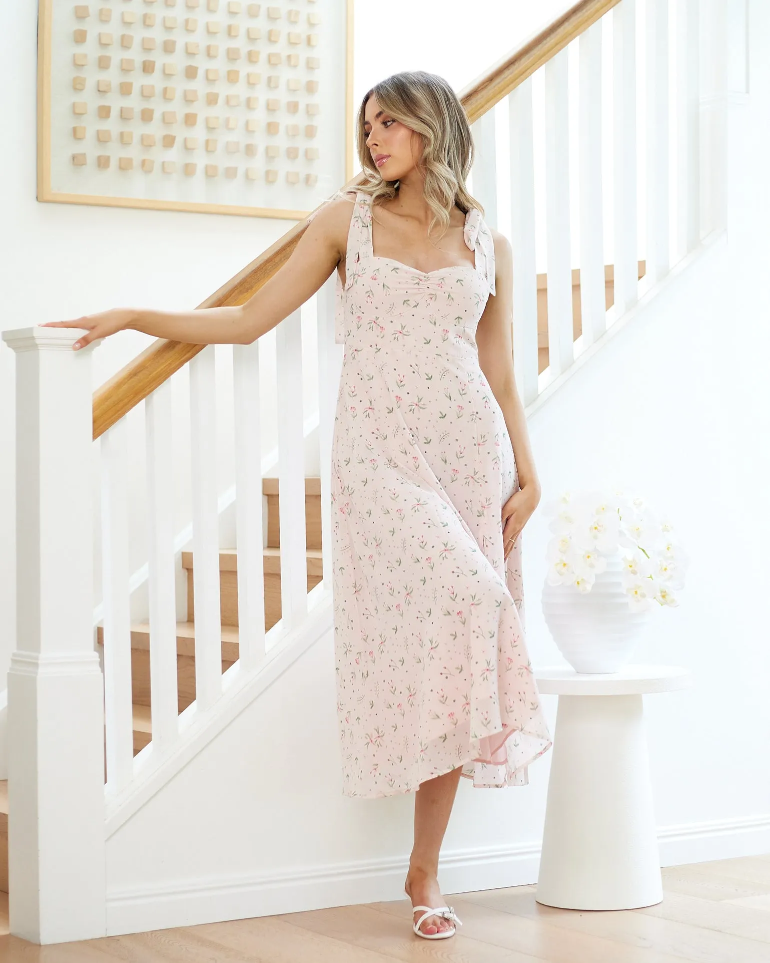 Paige Midi Dress - Pink