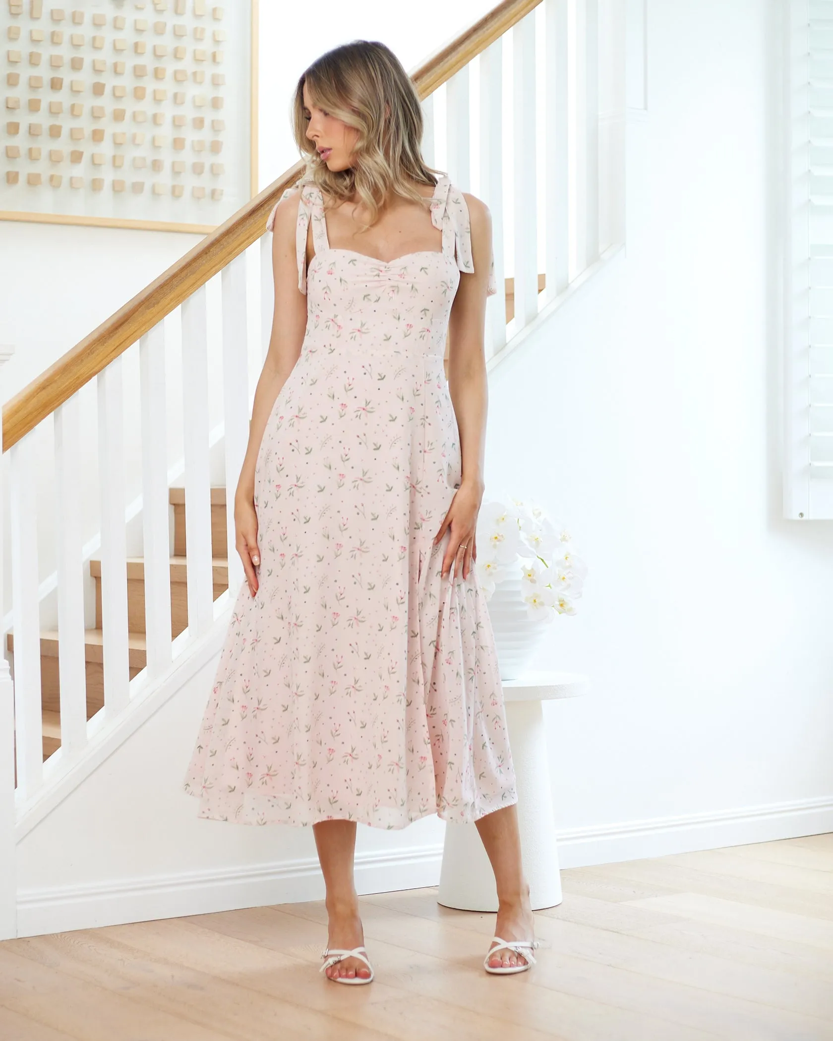 Paige Midi Dress - Pink
