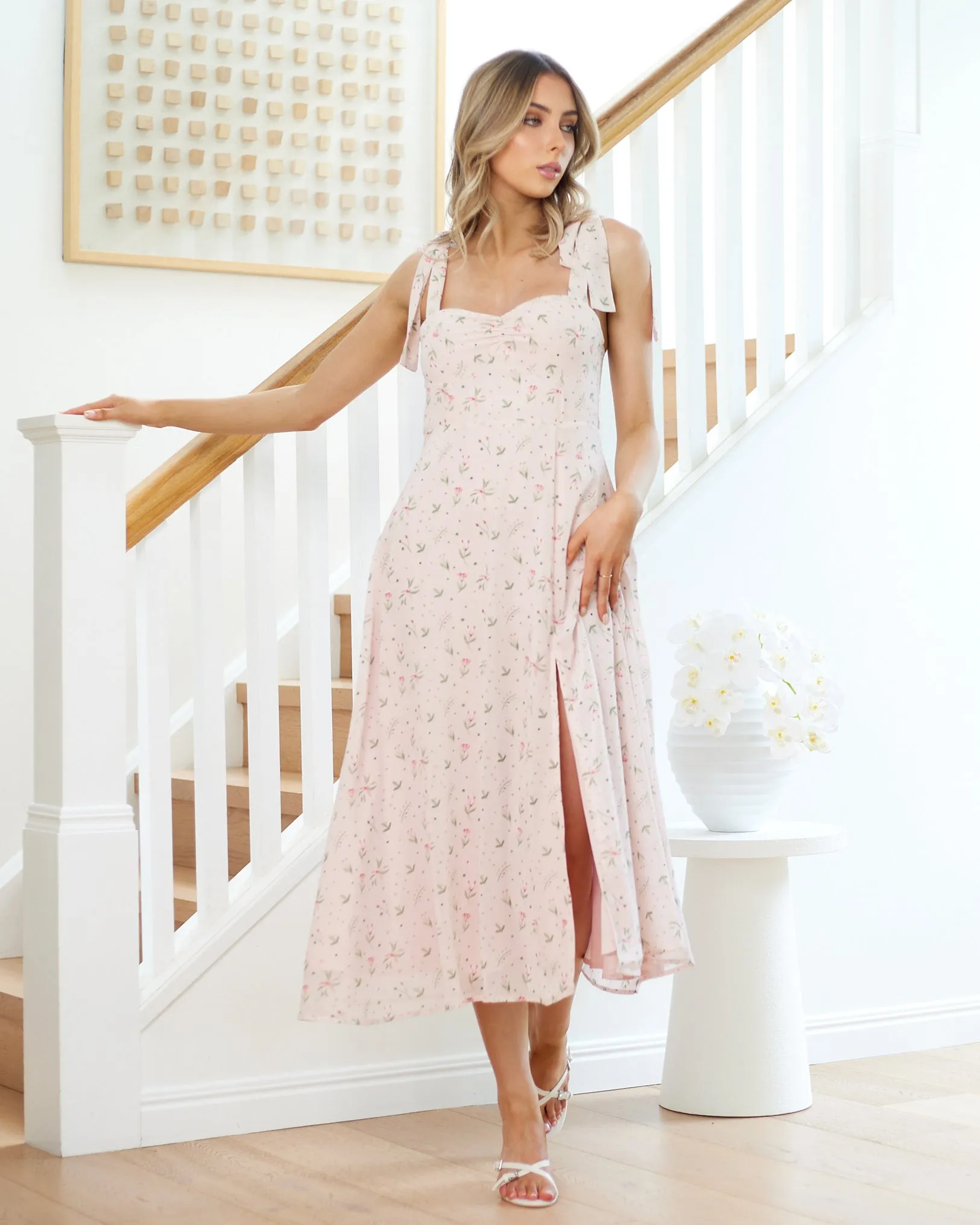 Paige Midi Dress - Pink