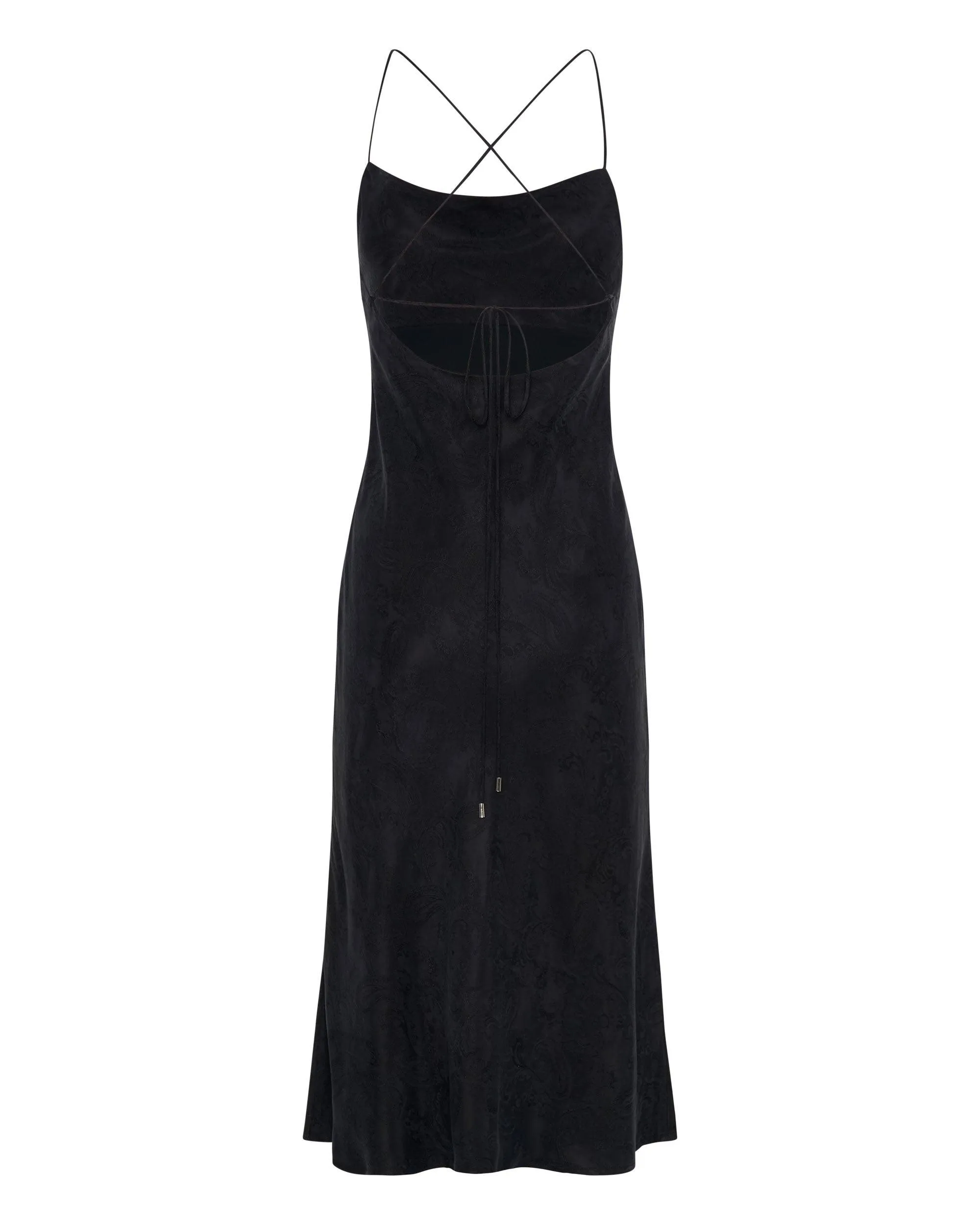 PAISLEY BIAS SLIP DRESS | BLACK