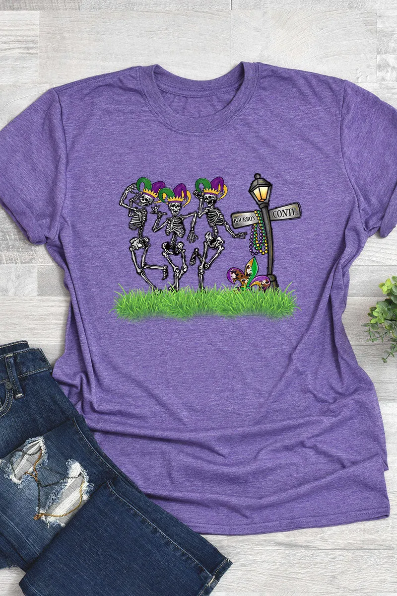 Parade Of Skeletons Mardi Gras Softstyle Adult T-Shirt