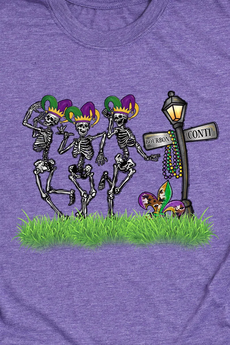 Parade Of Skeletons Mardi Gras Softstyle Adult T-Shirt