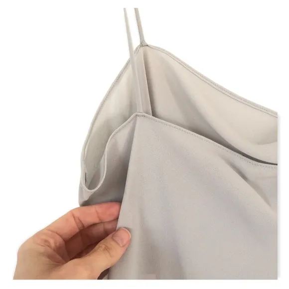 Pastel blue semi-sheer midi length Tahari slip dress women's size 14
