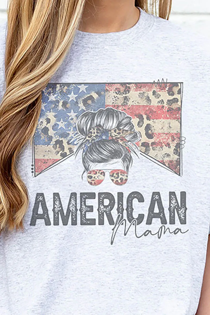 Patriotic American Mama Dri-Power 50/50 Tee