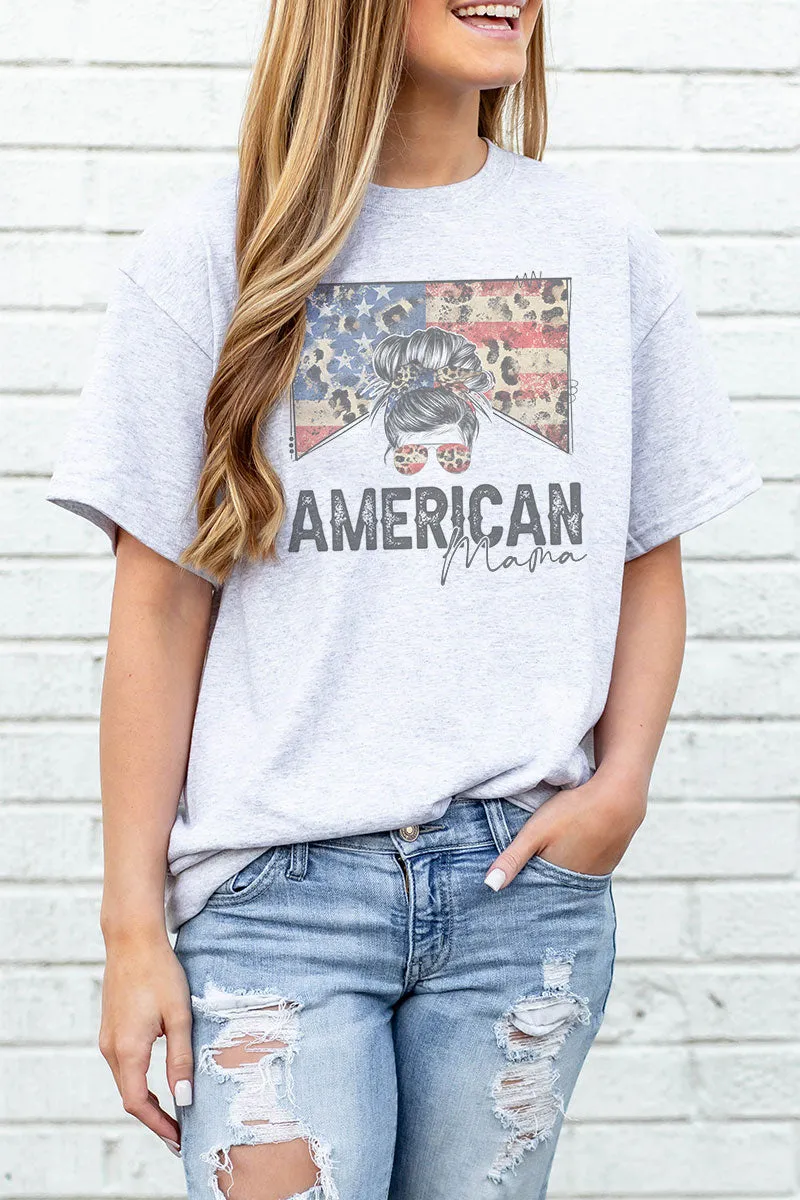 Patriotic American Mama Dri-Power 50/50 Tee