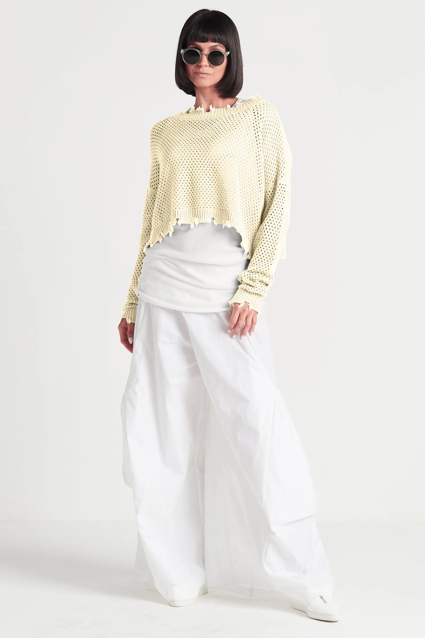 Pima Cotton Pin Dot Boatneck Sweater
