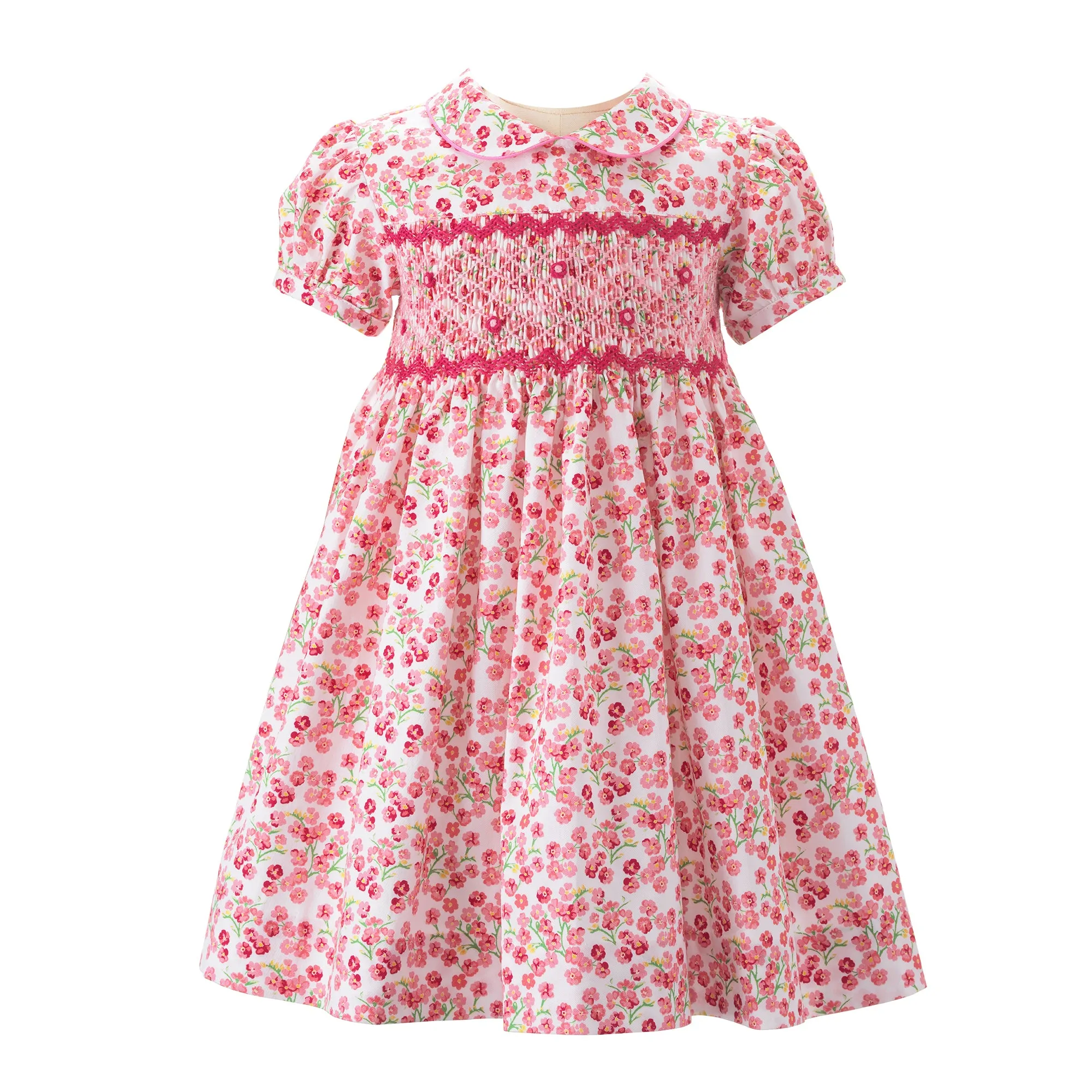 Pink Forget-Me-Not Smocked Dress & Bloomers