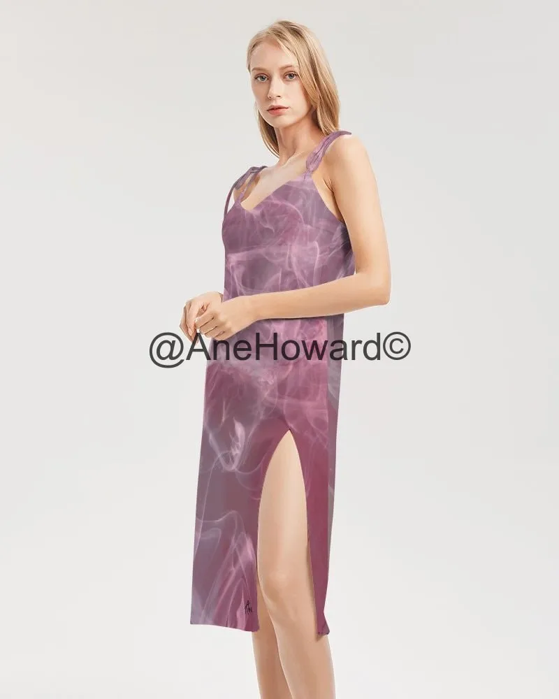 Pink Smoke Women's Tie Strap Split Dress