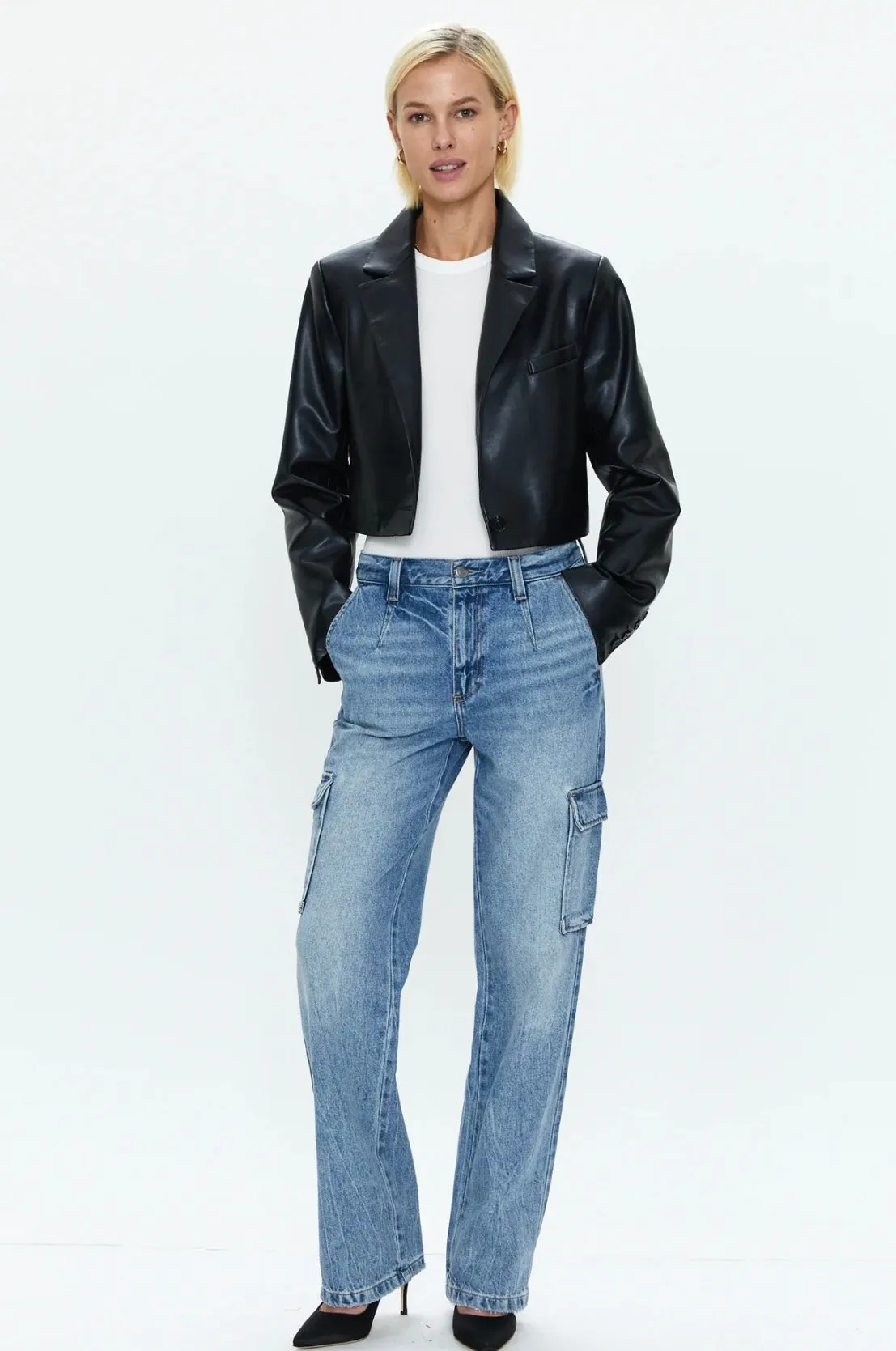 PISTOLA - JOLIE CROPPED BLAZER - NOIR