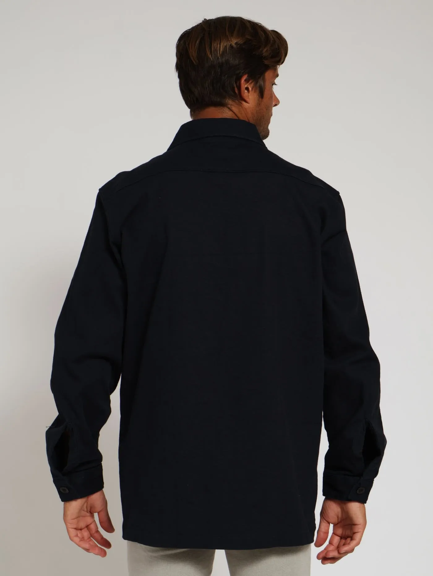 Plain Shacket - Navy