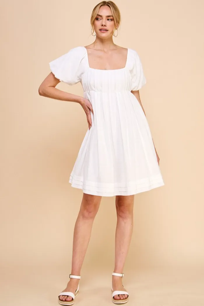 Pleat Det Babydoll Dress