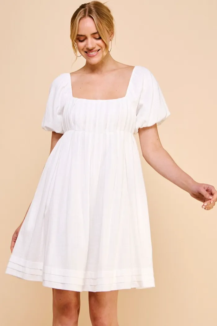 Pleat Det Babydoll Dress