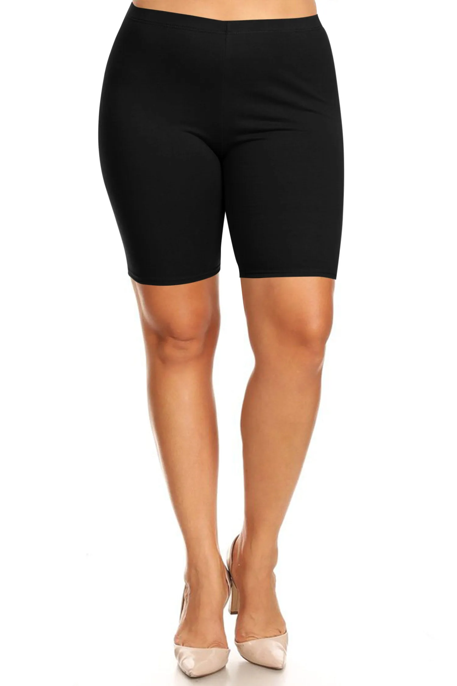 Plus Size Casual Comfy Workout Yoga Basic Solid Biker Shorts Pants P767 $5Each