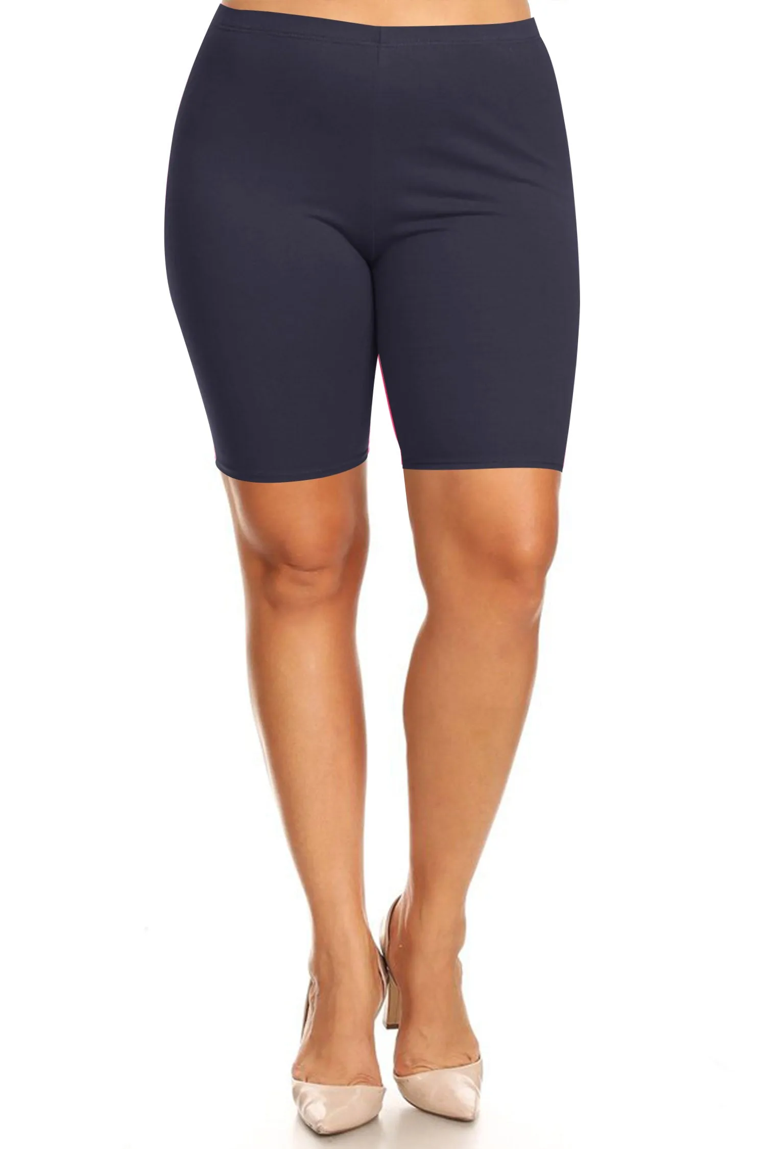 Plus Size Casual Comfy Workout Yoga Basic Solid Biker Shorts Pants P767 $5Each