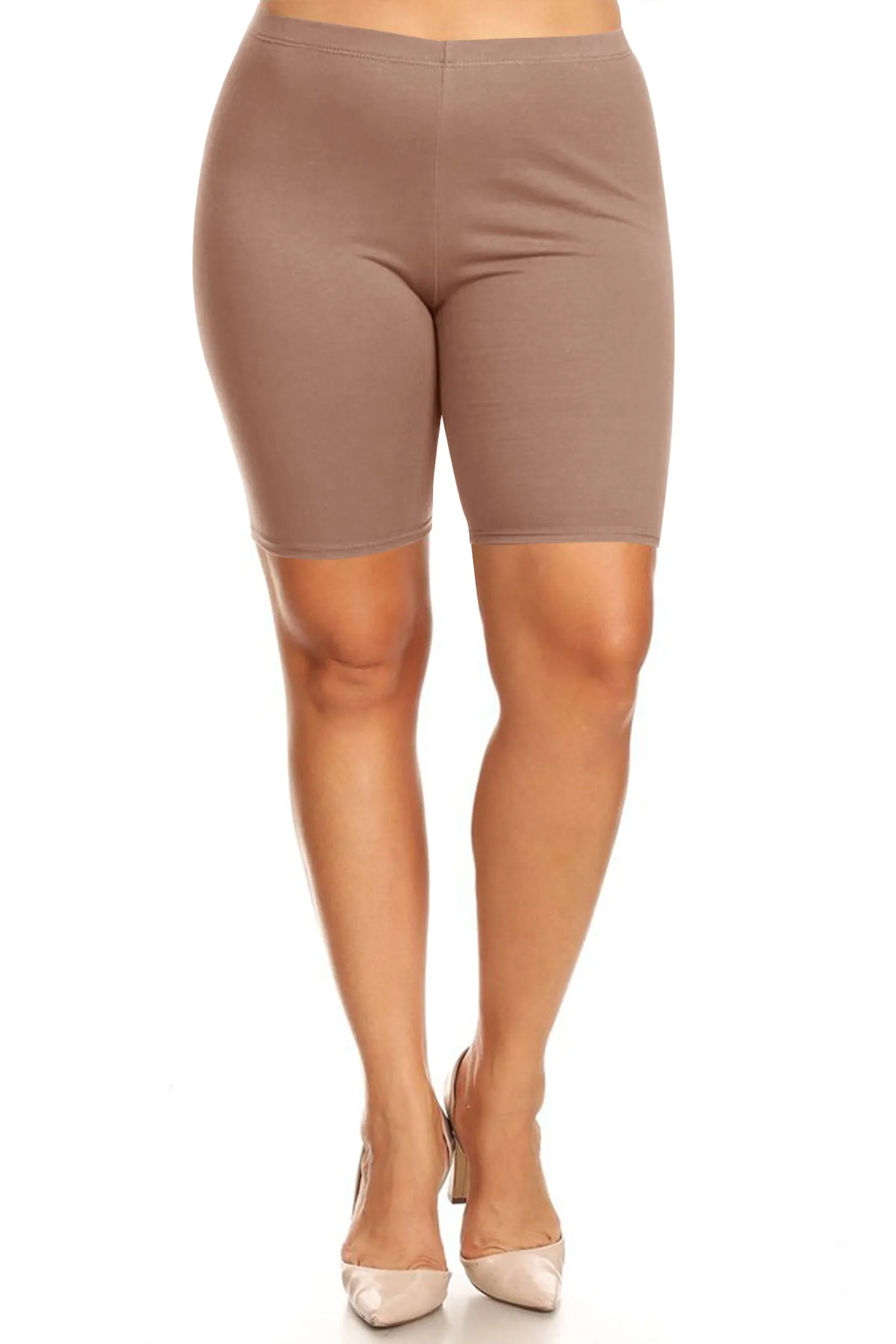 Plus Size Casual Comfy Workout Yoga Basic Solid Biker Shorts Pants P767 $5Each