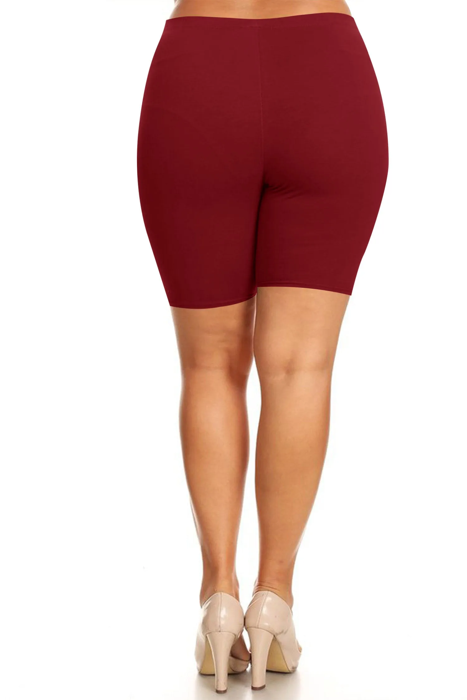 Plus Size Casual Comfy Workout Yoga Basic Solid Biker Shorts Pants P767 $5Each