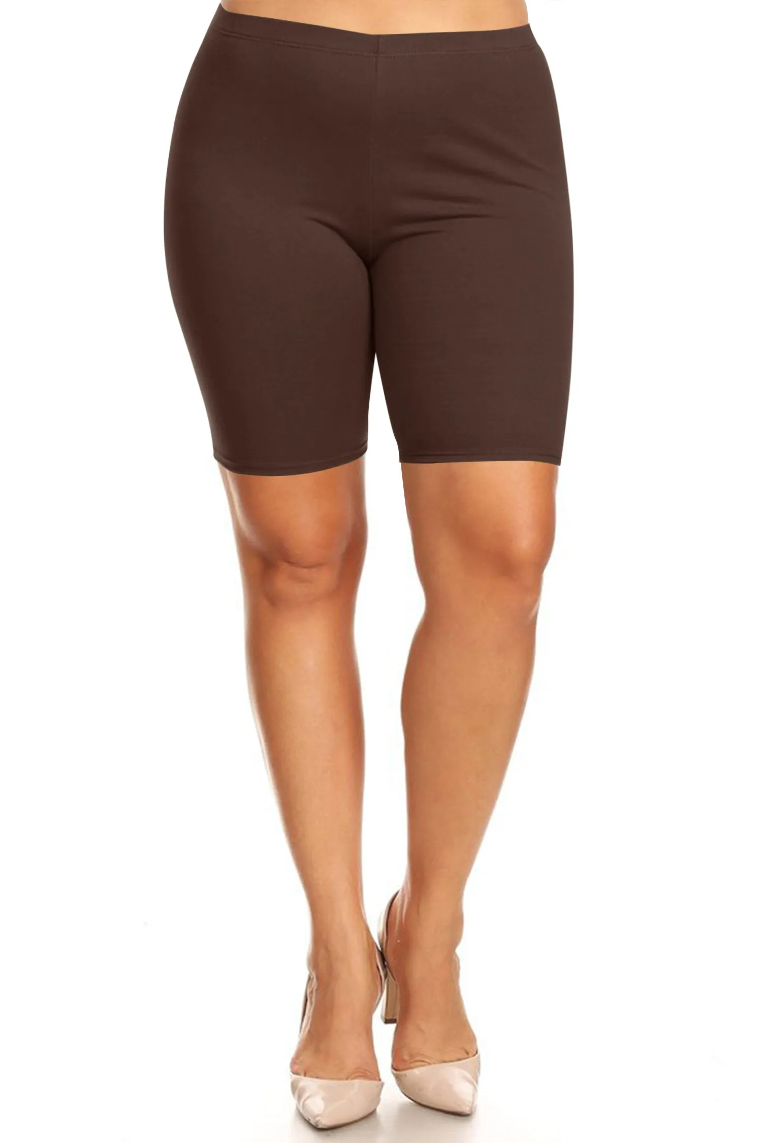Plus Size Casual Comfy Workout Yoga Basic Solid Biker Shorts Pants P767 $5Each
