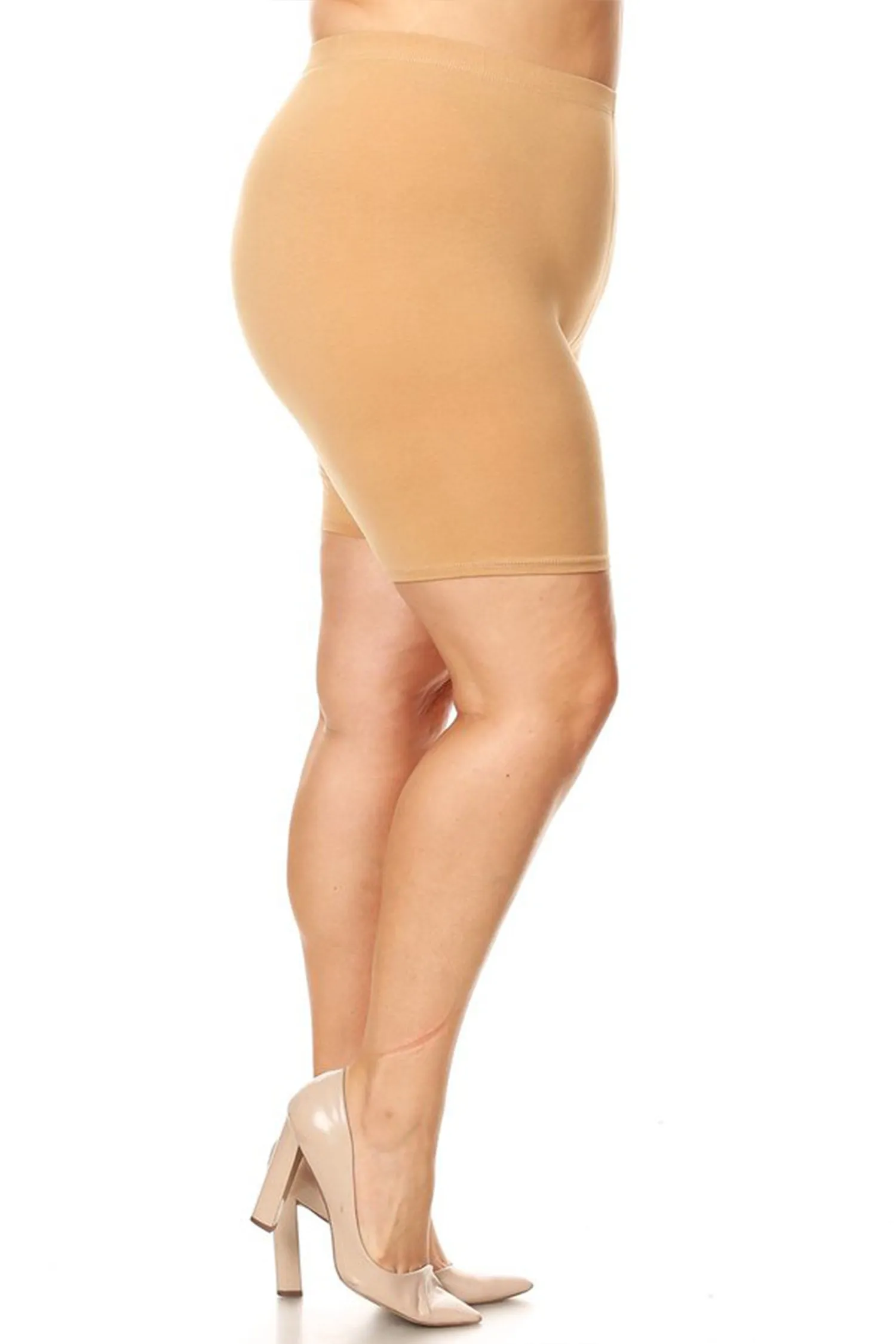 Plus Size Casual Comfy Workout Yoga Basic Solid Biker Shorts Pants P767 $5Each