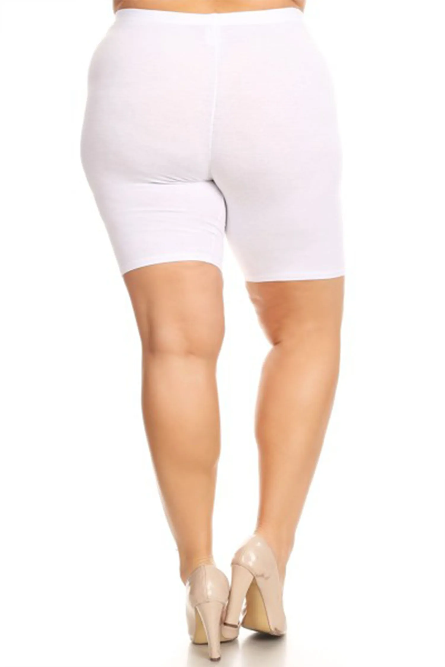 Plus Size Casual Comfy Workout Yoga Basic Solid Biker Shorts Pants P767 $5Each
