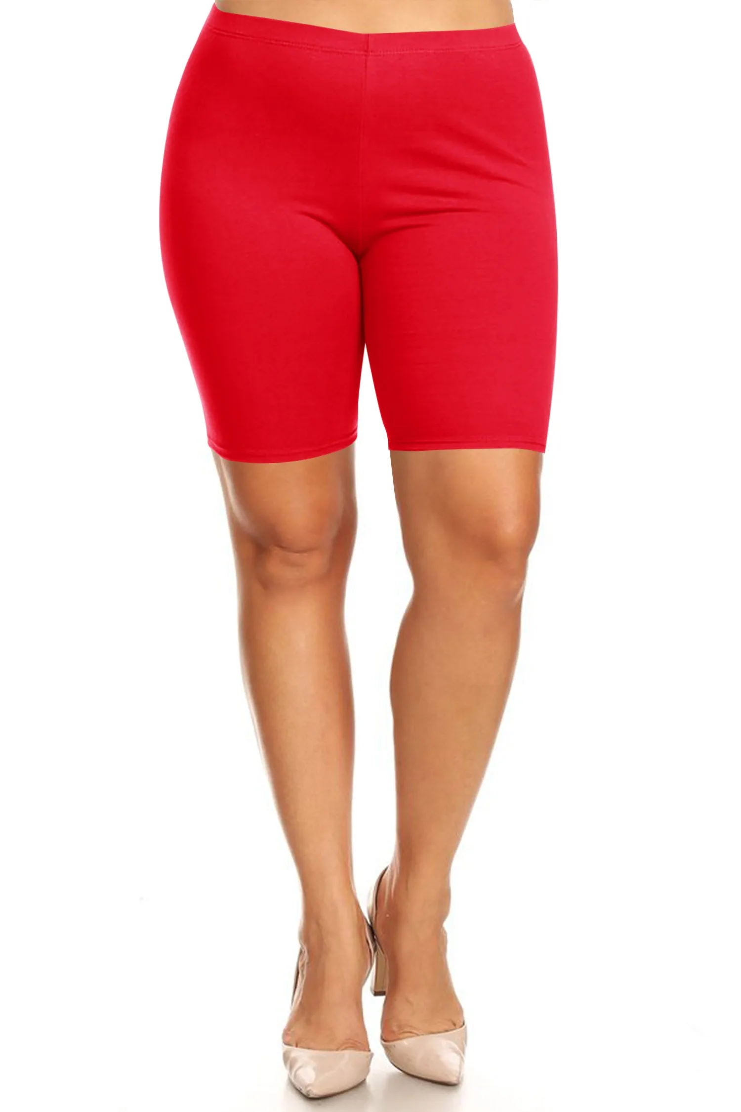 Plus Size Casual Comfy Workout Yoga Basic Solid Biker Shorts Pants P767 $5Each