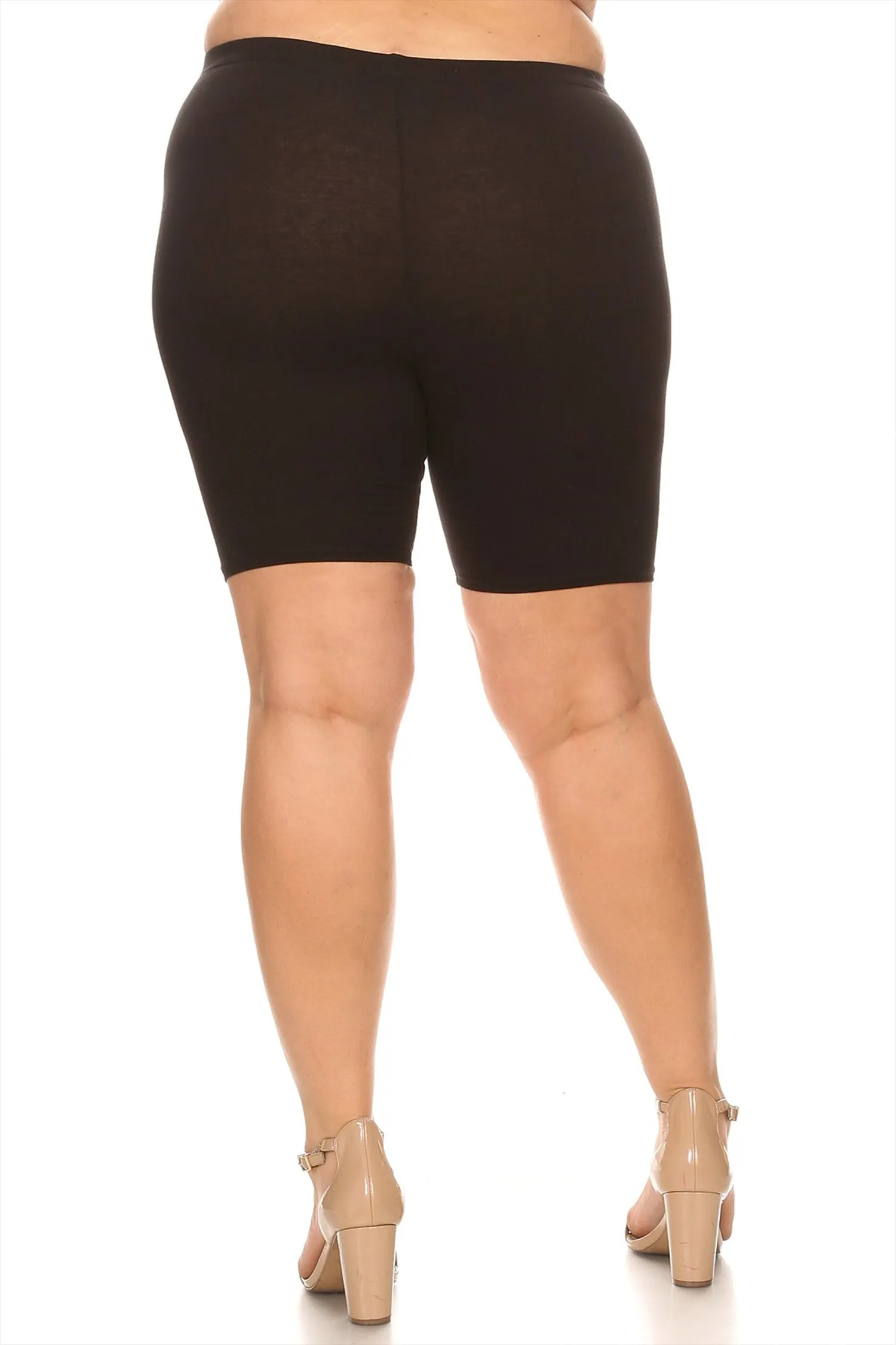 Plus Size Casual Comfy Workout Yoga Basic Solid Biker Shorts Pants P767 $5Each
