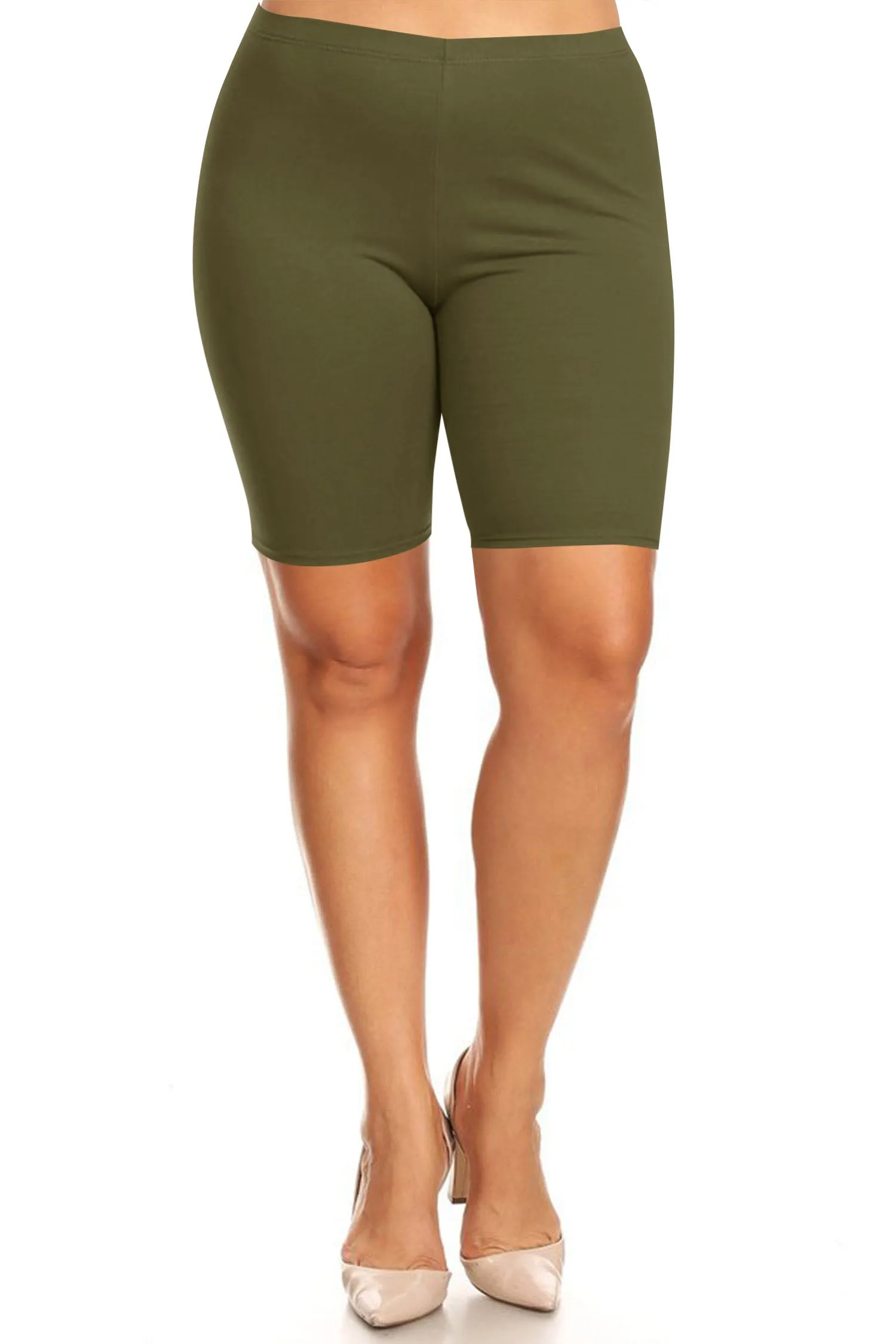 Plus Size Casual Comfy Workout Yoga Basic Solid Biker Shorts Pants P767 $5Each