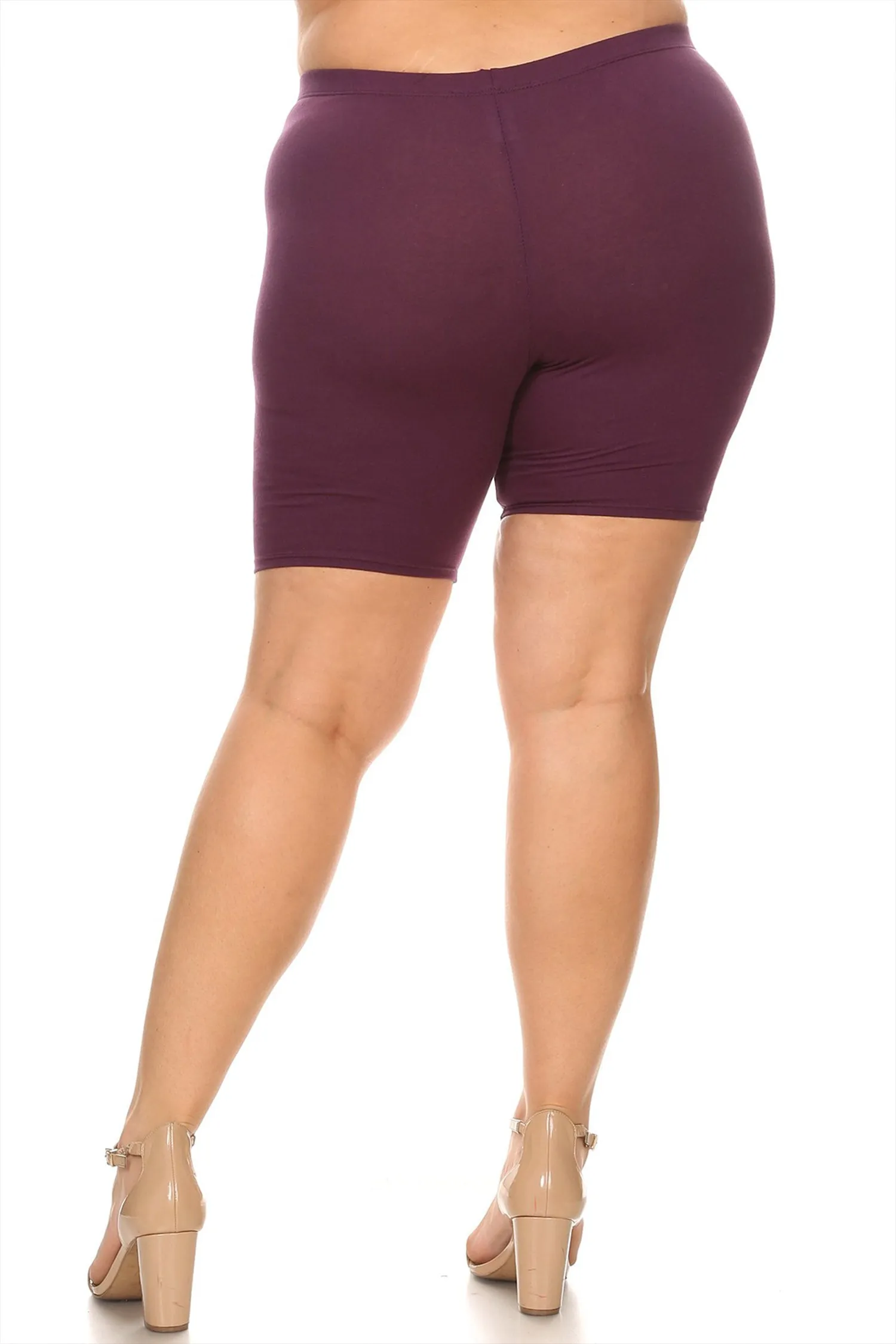 Plus Size Casual Comfy Workout Yoga Basic Solid Biker Shorts Pants P767 $5Each