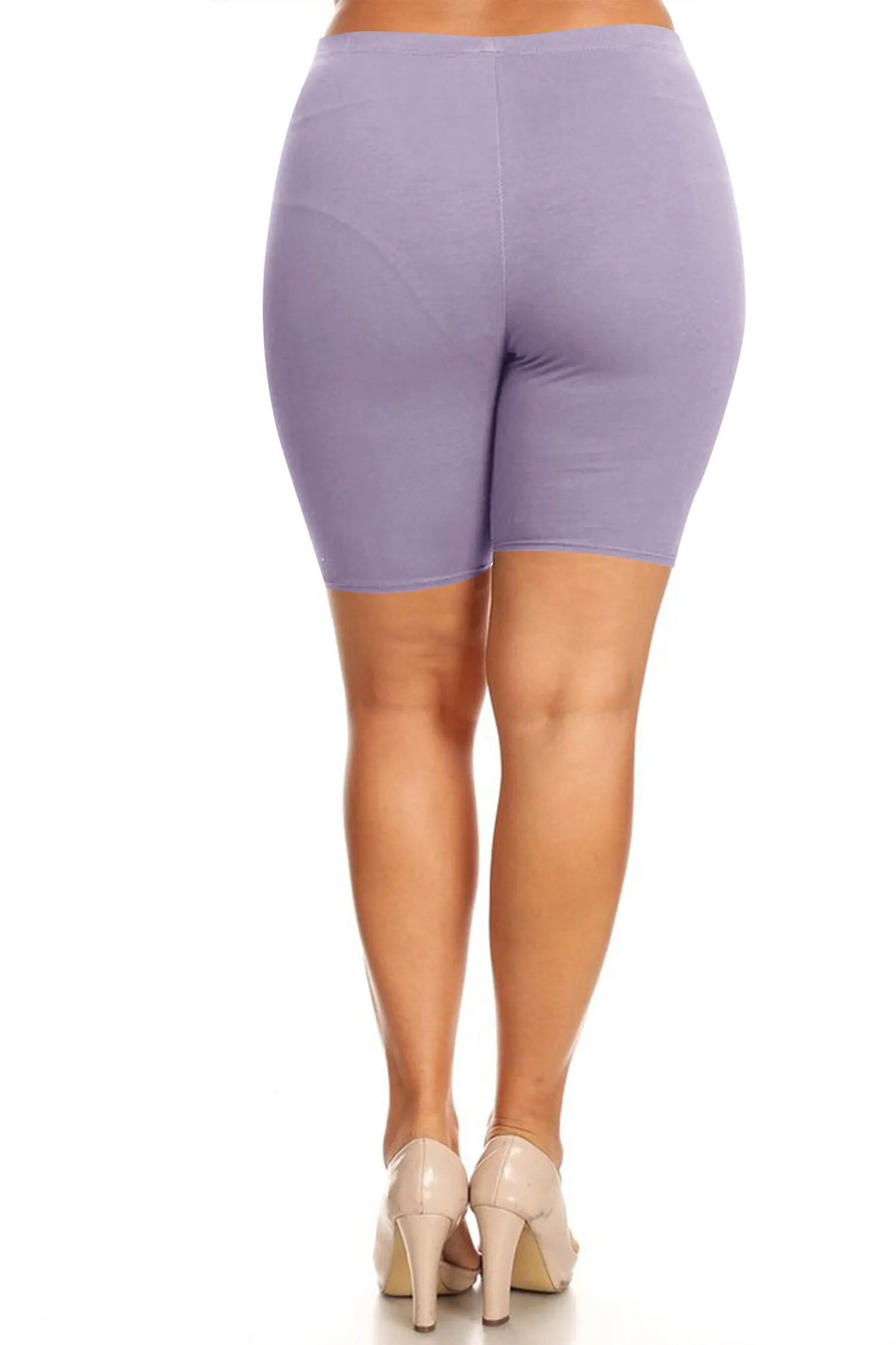 Plus Size Casual Comfy Workout Yoga Basic Solid Biker Shorts Pants P767 $5Each