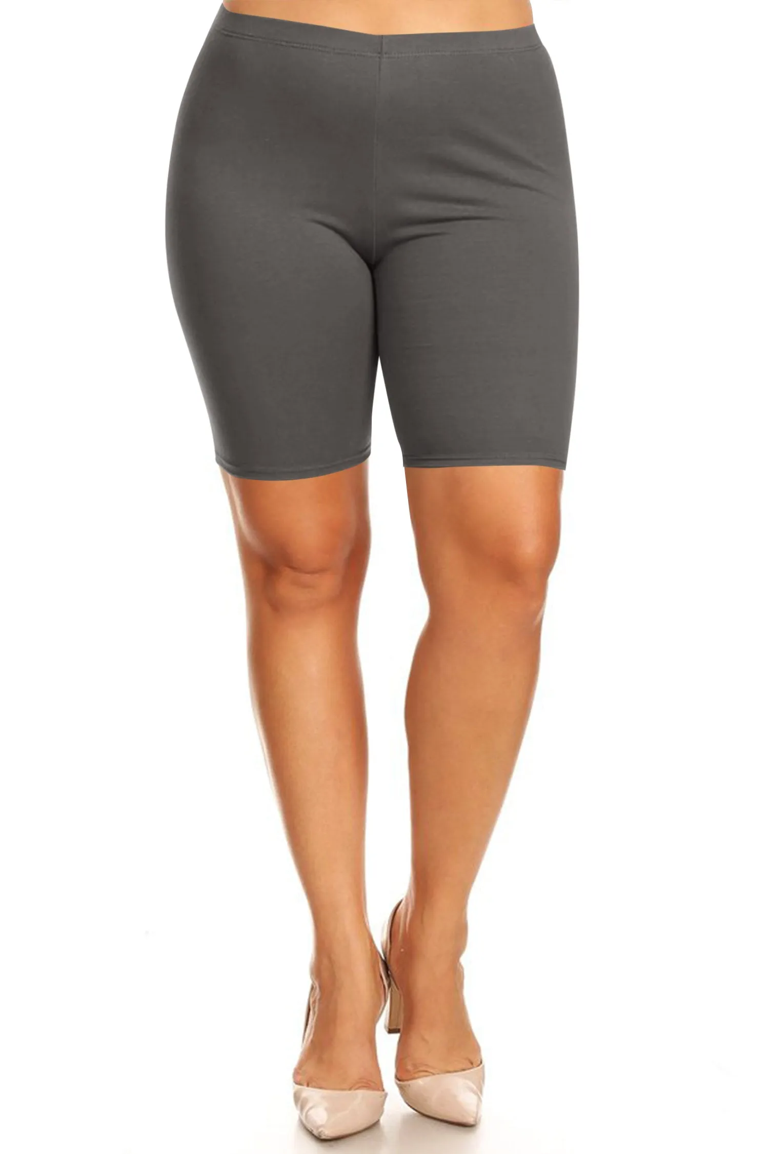 Plus Size Casual Comfy Workout Yoga Basic Solid Biker Shorts Pants P767 $5Each