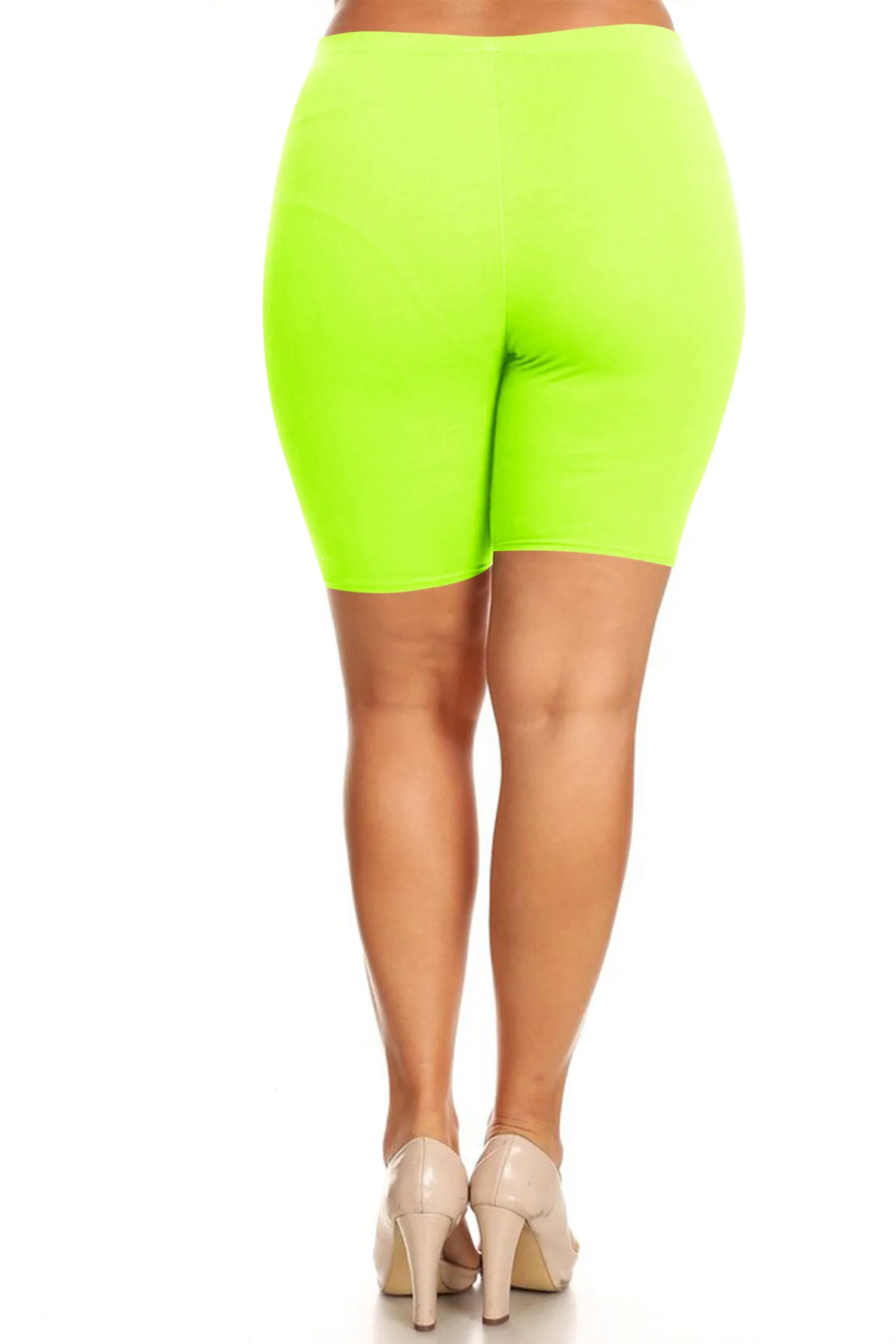 Plus Size Casual Comfy Workout Yoga Basic Solid Biker Shorts Pants P767 $5Each