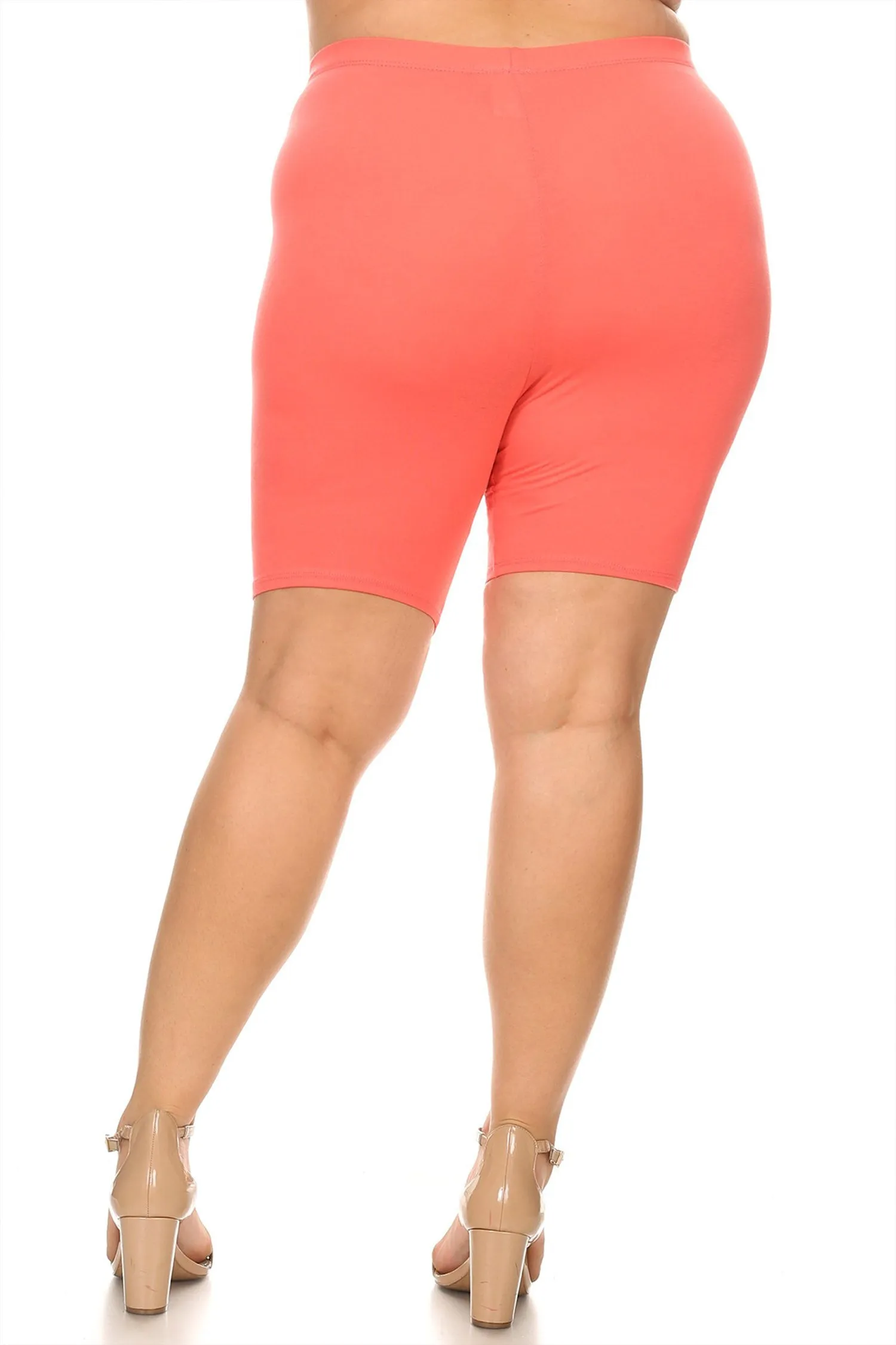 Plus Size Casual Comfy Workout Yoga Basic Solid Biker Shorts Pants P767 $5Each