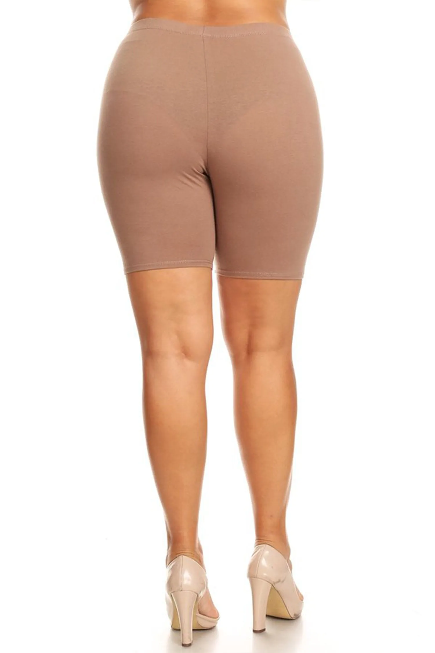 Plus Size Casual Comfy Workout Yoga Basic Solid Biker Shorts Pants P767 $5Each