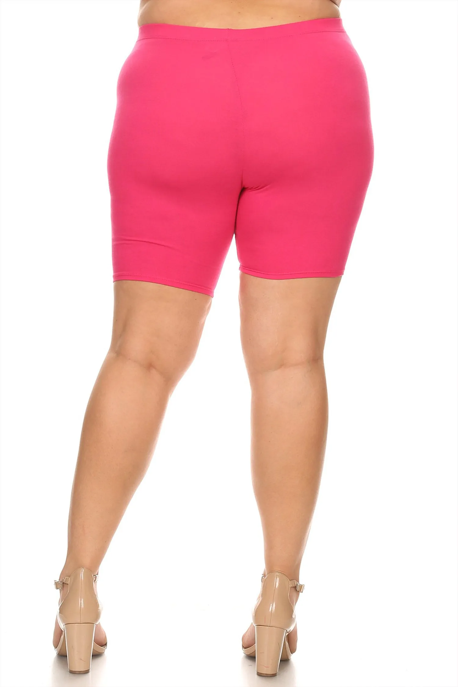 Plus Size Casual Comfy Workout Yoga Basic Solid Biker Shorts Pants P767 $5Each