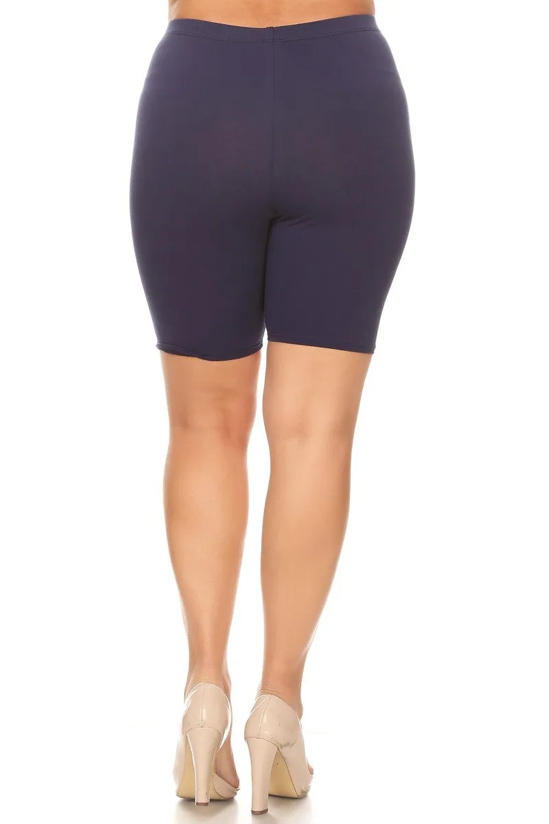 Plus Size Casual Comfy Workout Yoga Basic Solid Biker Shorts Pants P767 $5Each
